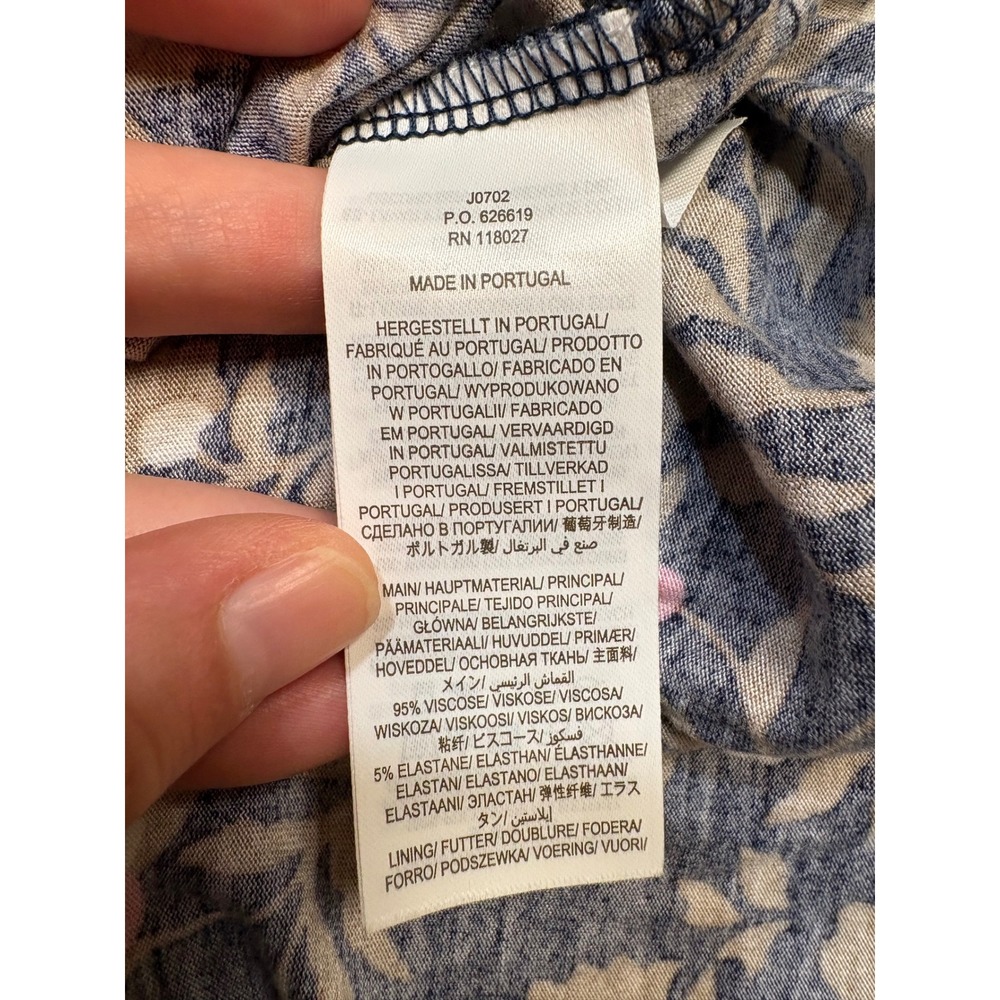 Boden Blue Flora Jersey Puff Sleeve Tie Waist Midi Dress Cottagecore Preppy 10 - Picture 11 of 13